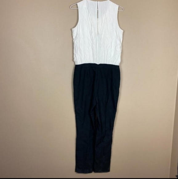 Kate Spade Saturday Sleeveless Jumpsuit  Colorblock, White, Black - Picture 4 of 5